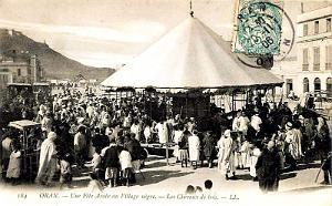 ORAN - VILLAGE NEGRE - FETE - CHEVAUX DE BOIS - 1906